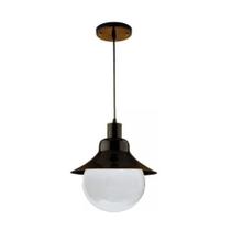 Pendente Colonial São Paulo Antigo 728 em Aço com Globo de Vidro Transparente Preto Pendente Colonial São Paulo Antigo 728 em Aço com Globo de Vidro Transparente Preto