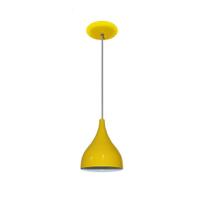 Pendente Colorido - Modelo Funil - Pequeno - 20 cm X 16 cm - Amarelo