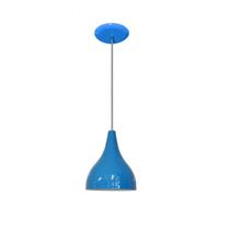 Pendente Colorido - Modelo Funil - Pequeno - 20 cm X 16 cm - Azul