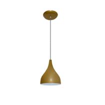 Pendente Colorido - Modelo Funil - Pequeno - 20 cm X 16 cm - Dourado