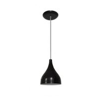 Pendente Colorido - Modelo Funil - Pequeno - 20 cm X 16 cm - Preto