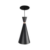 Pendente Cone 1xE27 Preto/ Fundo Cobre LedBox