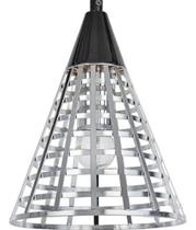 Pendente Cone Aramado Cromado E Preto Bella Iluminação Ref: CI006C Pendente Cone Aramado Cromado E Preto Bella Iluminação Ref: CI006C