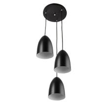 Pendente Cone Bala Sadan Aluminio Triplo Preto Pendente Cone Bala Sadan Aluminio Triplo Preto