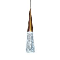 Pendente Cone Dourado Vidro 33cm Led 7W 3 em 1 Bivolt