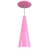 Pendente Cone Furado Luminária Lustre Alumínio Rosa - Rei Da Iluminação