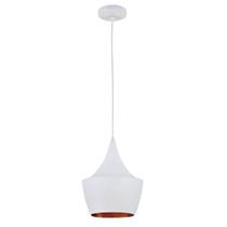 Pendente cone largo branco com interior dourado 1xe27 blumenau Pendente cone largo branco com interior dourado 1xe27 blumenau