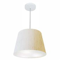 Pendente Cone Linho Bege MJ-4155 Para Mesa de Jantar e Estar