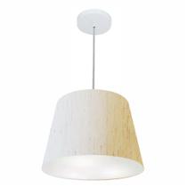 Pendente Cone Linho Bege MJ-4246 Para Mesa de Jantar e Estar