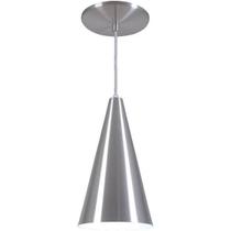 Pendente Cone Luminária Lustre Alumínio E27 Escovado - L & L Iluminação