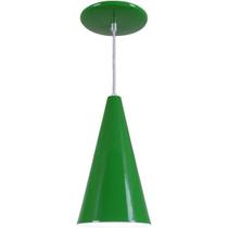 Pendente Cone Luminária Lustre Alumínio E27 Verde Pendente Cone Luminária Lustre Alumínio E27 Verde