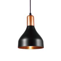 Pendente Cone Preto/Cobre 15,5X20CM 9166 Pendente Cone Preto/Cobre 15,5X20CM 9166