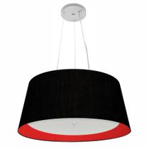 Pendente Cone Preto e Vermelho MJ-4015 Para Mesa de Jantar e Estar