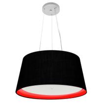 Pendente Cone Preto e Vermelho MJ-4144 Para Mesa de Jantar e Estar