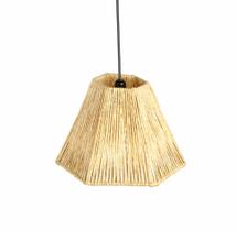 Pendente Cone Sextavado Fibra Natural Artesanal