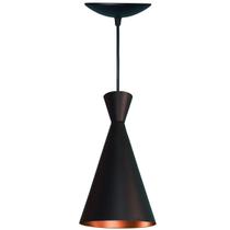 Pendente Cone Venturi Preto Fosco E Cobre