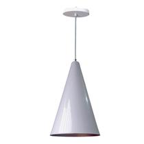 Pendente Cônico Branco E Cobre Para 1 Lâmpada E27 Reue