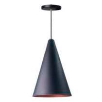 Pendente Cônico Preto E Cobre Para 1 Lâmpada E27 Reue