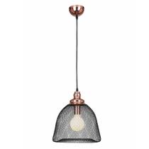 Pendente copper cobre e preto (d)32cm (a)35cm 1xe27 40w