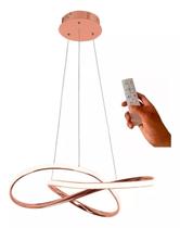 Pendente Cor Rosé Moderno 40w Bivolt 3 cores luz + controle