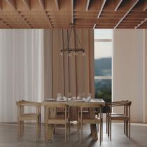 Pendente Coral 5 Soquetes E27 em Madeira Maciça Rústico