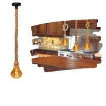 Pendente Corda Sisal Rústico 1,80M Nó Lâmpada Led Formato Pendente Corda Sisal Rústico 1,80M Nó Lâmpada Led Formato