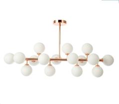 Pendente cotton rose gold e vidro ø10cm leitoso 100cm x 95cm bivolt 16 x g9 led sky 3027-1 skylight Pendente cotton rose gold e vidro ø10cm leitoso 100cm x 95cm bivolt 16 x g9 led sky 3027-1 skylight