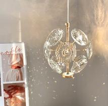 Pendente Cristais Dourado 15cm Led 6W 3200K Bivolt Pendente Cristais Dourado 15cm Led 6W 3200K Bivolt