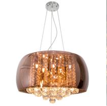 Pendente Cristal Bella Soho Cobre 50cm para 6 lâmpadas G9 Pd001CO St576