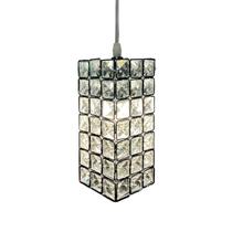 Pendente Cristal Diamante Quadrado CD3626 Transparente Cabo 60CM