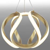 Pendente Cristal Dourado LED 35W 3 Cores de Luz Bivolt 3400 Lumens Luxo Decorativo Quarto Sala Cabeceira Provençal Pendente Cristal Dourado LED 35W 3 Cores de Luz Bivolt 3400 Lumens Luxo Decorativo Quarto Sala Cabeceira Provençal