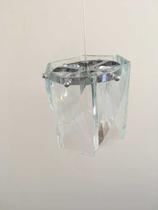 Pendente Cristal Hexagono Transparente 1E14 15X15CM