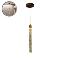 Pendente Crystal Rosé 5w 3000K 34cm Bivolt Moderno