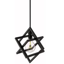 Pendente Cubo Industrial Luminária De Teto Preto SF