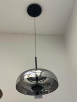 Pendente Dalli preto fosco com vidro fume led incluso 3000K bivolt 1182/1 - SPOTLINE