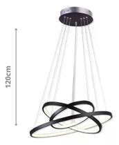 Pendente De 3 Arcos De Led Preto Fosco-Dinâmica
