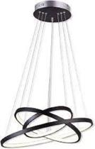 Pendente De 3 Arcos De Led Preto Fosco