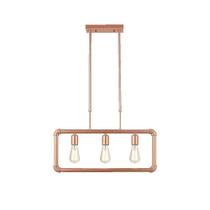 Pendente de Aço Hash para 3 Lâmpadas E27 Cobre Fosco Avant Pendente de Aço Hash para 3 Lâmpadas E27 Cobre Fosco Avant