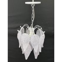 Pendente De Cristal Acrílico Luxo Sala Vai Montado - Folhas