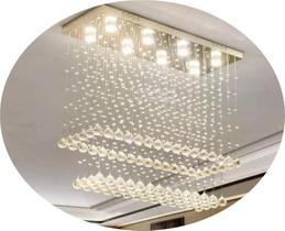 Pendente De Cristal K9 Com Base De Inox Espelhado 70x20cm Pendente De Cristal K9 Com Base De Inox Espelhado 70x20cm