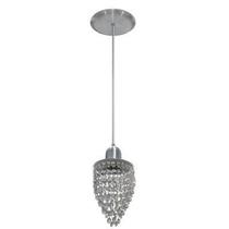 Pendente de Cristal no Modelo Fechado com 154 Pedras de Cristal em Aluminio Escovado