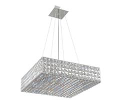 Pendente De Cristal Quadrado 40Cm Mesa De Jantar Loft