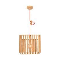 Pendente de madeira oka cube 46cm para 1 lâmpada e27 avant