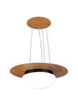 Pendente de Madeira Saturno Vidro Oval 45 cm Freijó/Preto Pendente de Madeira Saturno Vidro Oval 45 cm Freijó/Preto