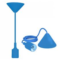 Pendente de Silicone até 40W Bocal E27 Azul 1 metro
