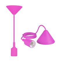 Pendente de Silicone até 40W Bocal E27 Rosa 1 metro