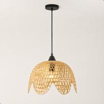 Pendente de Teto P-BAM-K5-37 Fibra Natural Bambu Madeira 37cm Pendente de Teto P-BAM-K5-37 Fibra Natural Bambu Madeira 37cm