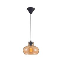 Pendente de Vidro Ambar Avant Rize 1xE27 Preto Fosco
