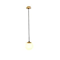 Pendente De Vidro Branco Globo Quarto Dourado Zan61