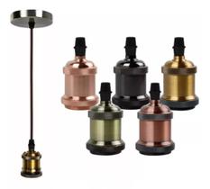 Pendente Deco Soquete E27 Metal Dourado Retro